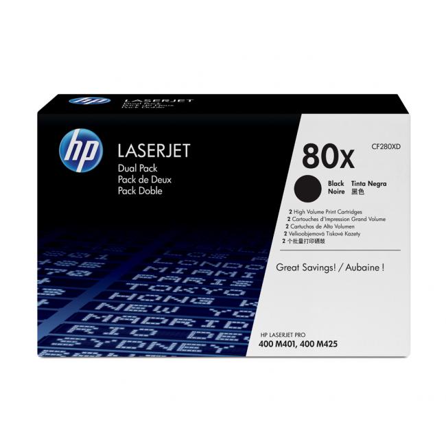 Dvojbalenie tonera HP CF280XD HP 80X v čiernej farbe (2 x 6 900 str.) pre LaserJet Pro M401/M425