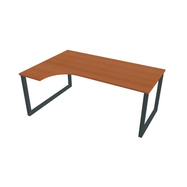 UNI O desk, ergo, right, 180x75.5x120 cm, cherry/black