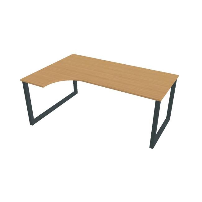 Work desk UNI O, ergo, right, 180x75.5x120 cm, beech/black