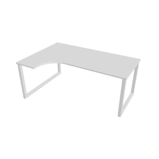 Work desk UNI O, ergo, right, 180x75.5x120 cm, white/white