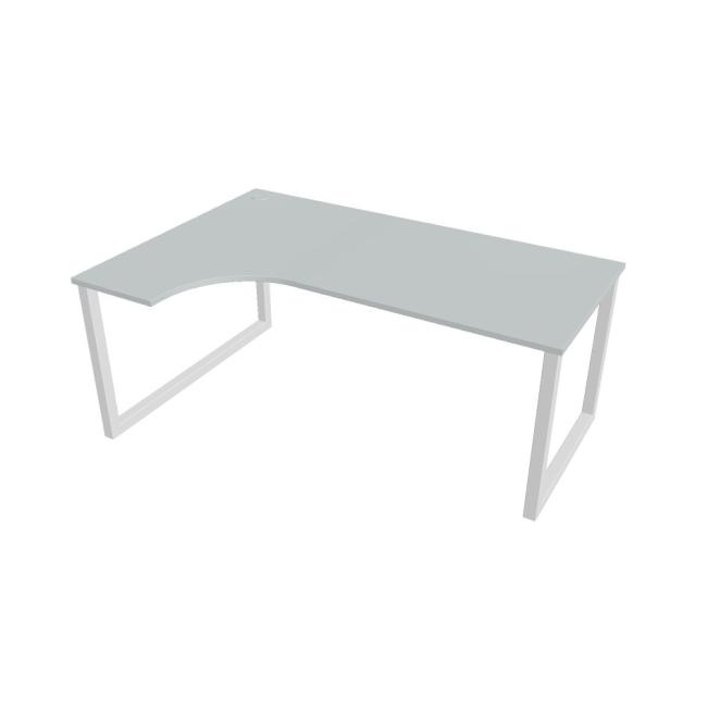 Work desk UNI O, ergo, right, 180x75.5x120 cm, grey/white