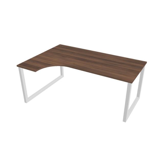 UNI O desk, ergo, right, 180x75.5x120 cm, walnut/white