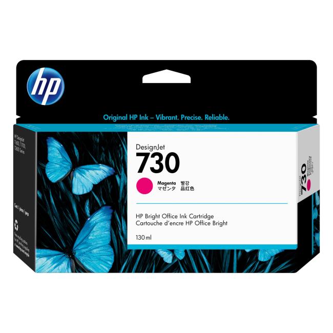 Atramentová náplň HP P2V63A HP 730 magenta (130 ml) pre DesignJet T1600, T1700, T2600