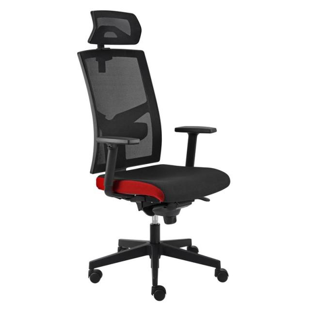 Kancelárska stolička GAME VIP SYN čierna/červená (B8033) + PDH 3D + podrúčky P44