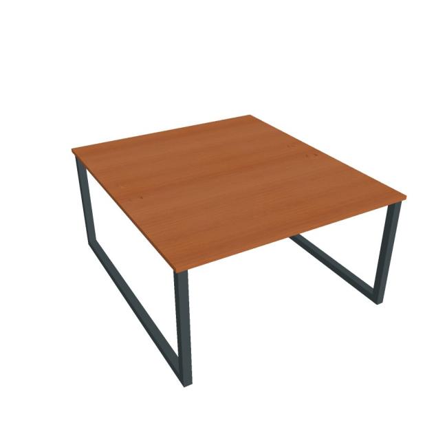 Work table UNI O, 140x75.5x160 cm, cherry/black