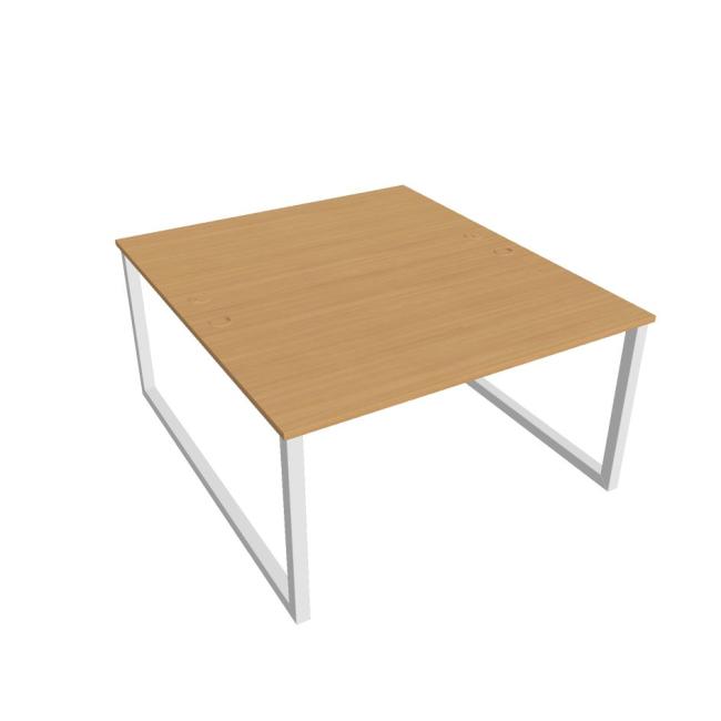 Work table UNI O, 140x75.5x160 cm, beech/white