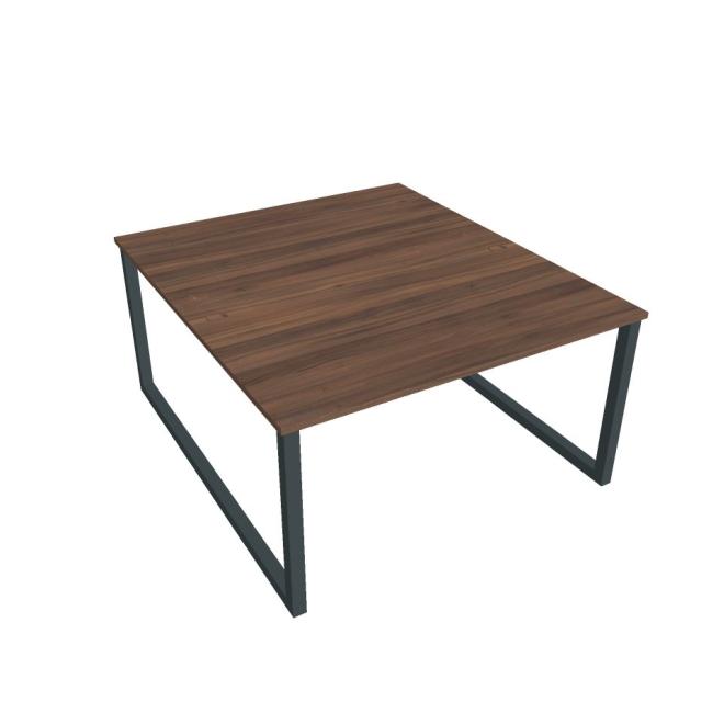 Work table UNI O, 140x75.5x160 cm, walnut/black