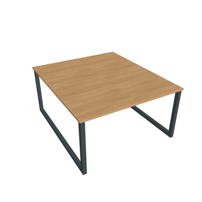 UNI O desk, 140x75.5x160 cm, oak/black
