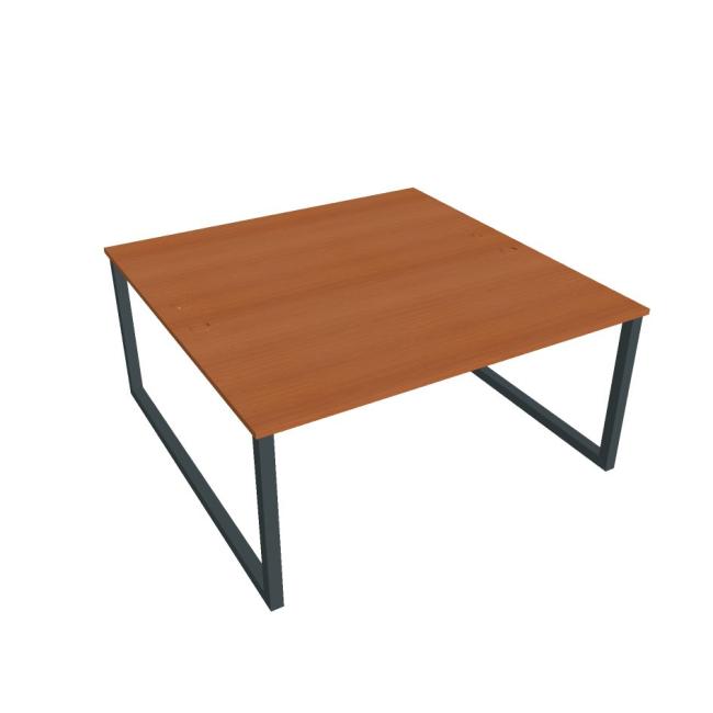 Work table UNI O, 160x75.5x160 cm, cherry/black