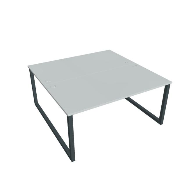UNI O desk, 160x75.5x160 cm, grey/black