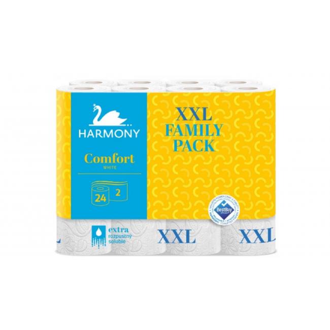 [HY000447] Toaletný papier 2-vrstvový Harmony Comfort biely recyklovaný 24 ks