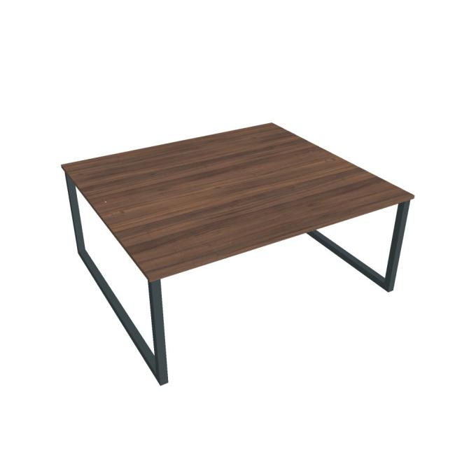 Work table UNI O, 180x75.5x160 cm, walnut/black