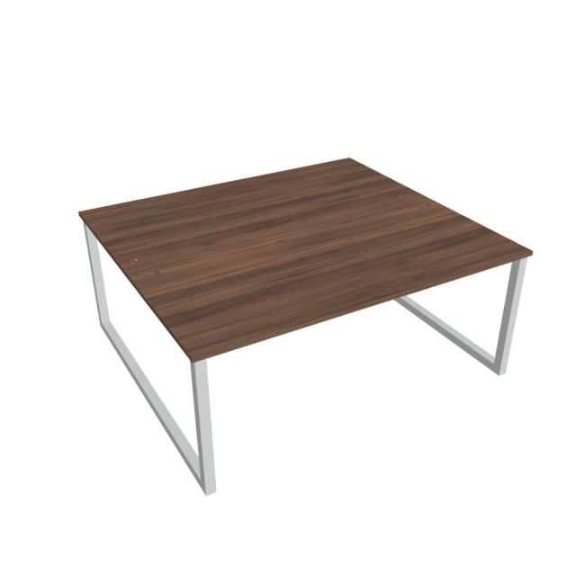 Work table UNI O, 180x75.5x160 cm, walnut/grey