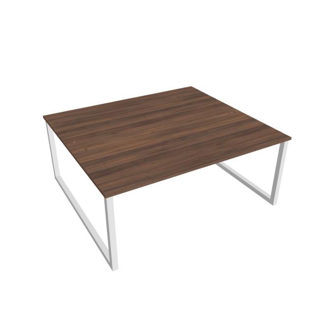Work table UNI O, 180x75.5x160 cm, walnut/white