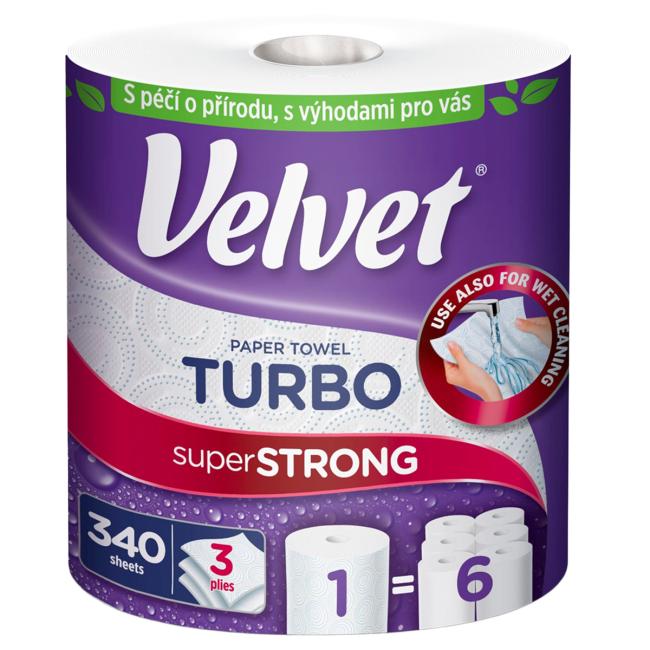 Kuchynské utierky 3-vrstvové VELVET Turbo 1ks, 76m