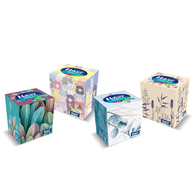 [HY004901] Cosmetic wipes 3-layer Velvet Cube 56 pcs