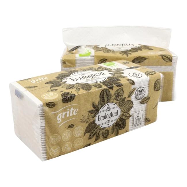 [HY009909] Paper towels folded ZZ 2-layer ECOLOGICAL 150 pcs