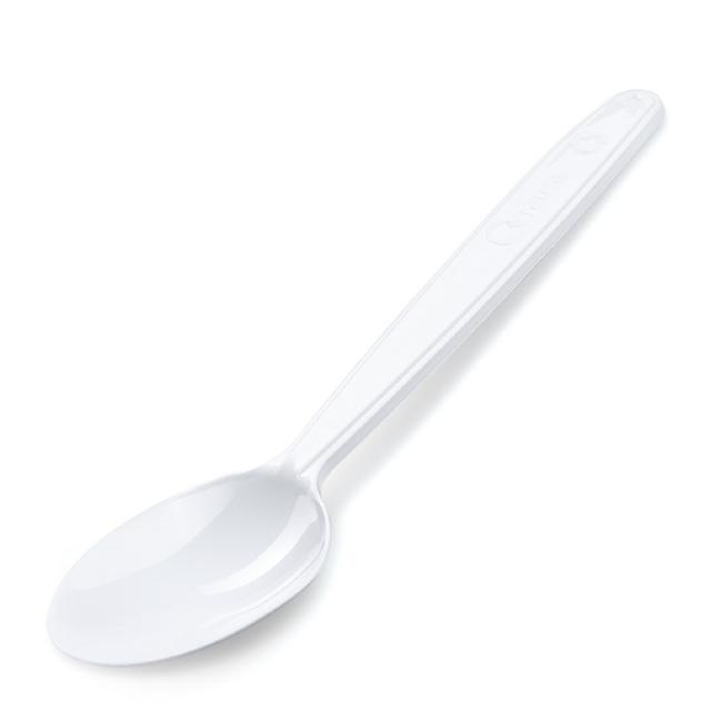 Coffee spoons plastic reusable white 13 cm (50 pcs)