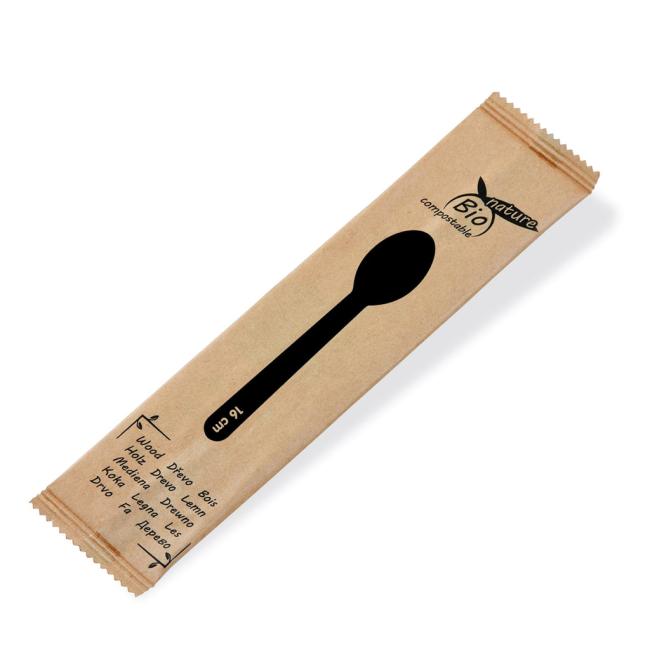 [HY040026] Wooden spoons 16 cm individually packed (100 pcs.)