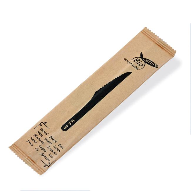 [HY040028] Wooden knife 16.5 cm individually packed (100 pcs.)