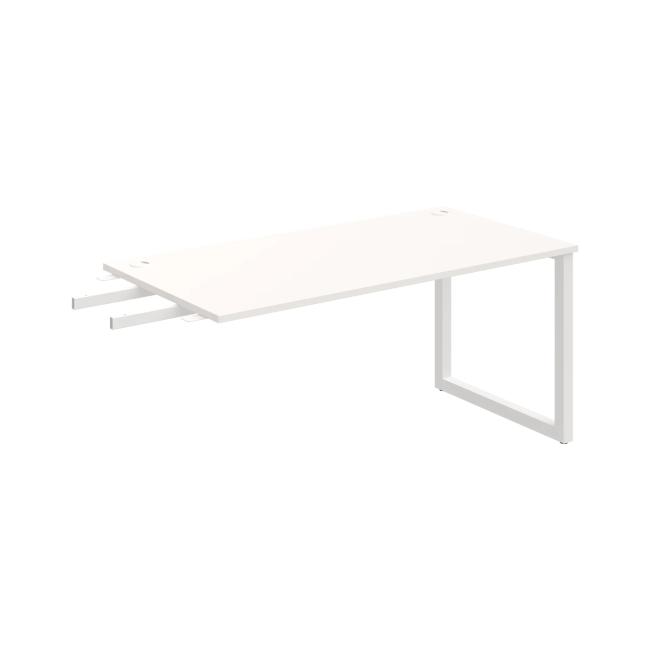 Work table UNI O, vertically chained, 160x75.5x80 cm, white/white