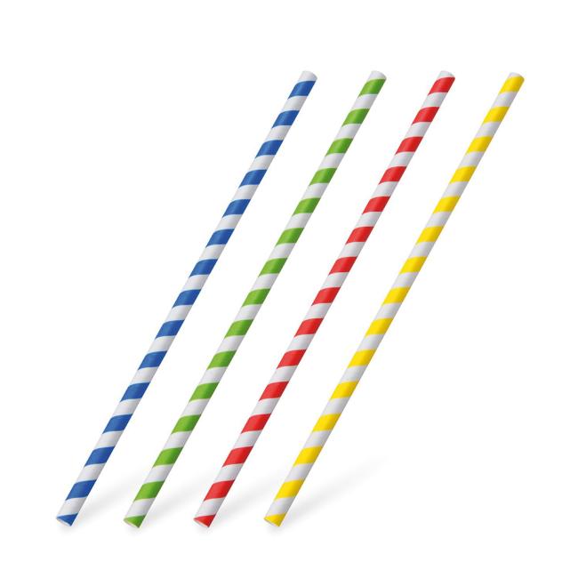 Slamky papierové špirály mix farieb 6 mm x 20 cm (25 ks)