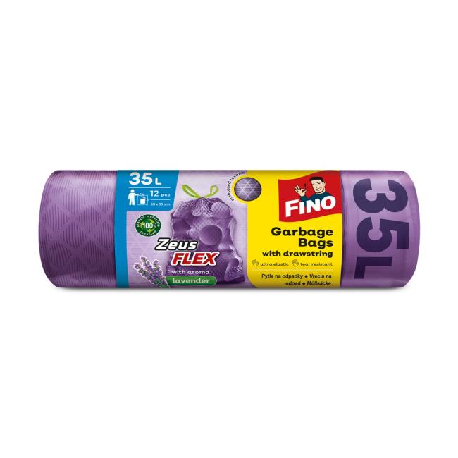 [HY050041] Retractable bags FINO Zeus FLEX AROMATIC 35 ℓ, 28 mic. 53 x 59 cm, purple (12 pcs)