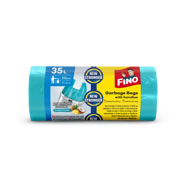 [HY058732] Vrecká na viazanie s ušami FINO Premium aromatické 35 ℓ, 10 mic., 49 x 60 cm, zelené (20 ks)