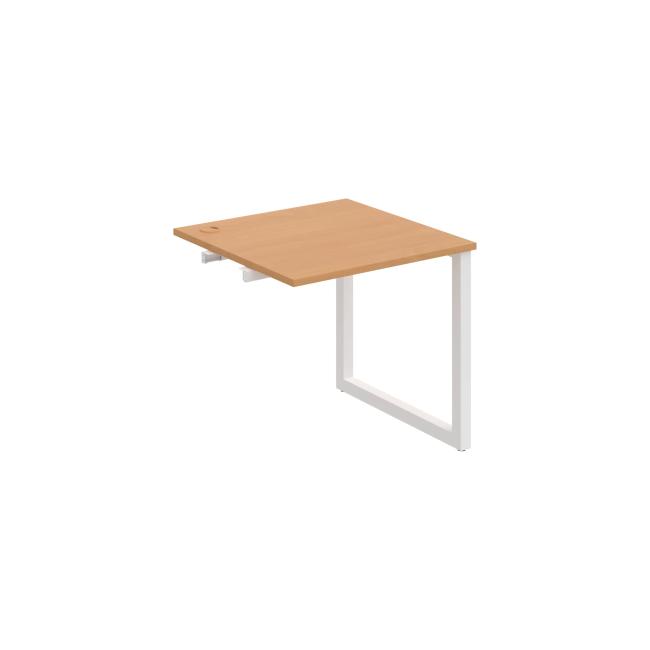 Work table UNI O, extendable. chain, 80x75.5x80 cm, beech/white