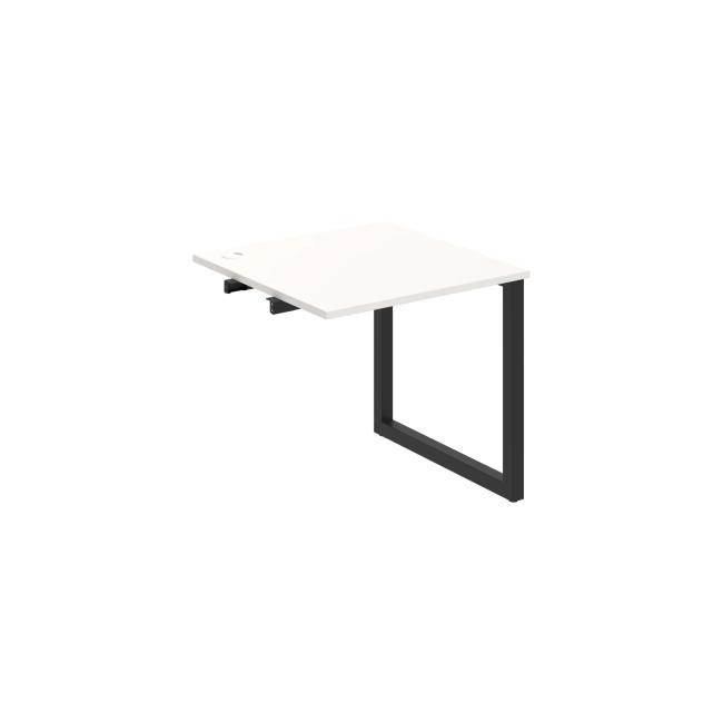 Work table UNI O, extendable. chain, 80x75.5x80 cm, white/black