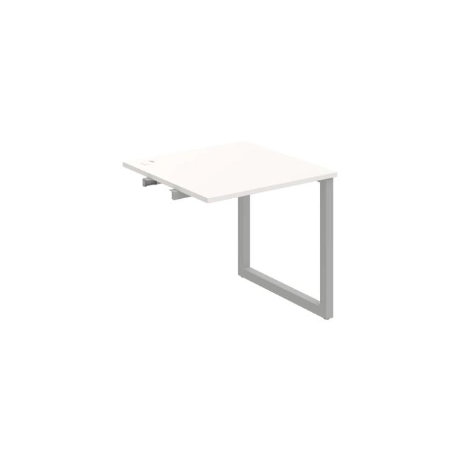 Work table UNI O, extendable. chain, 80x75.5x80 cm, white/grey