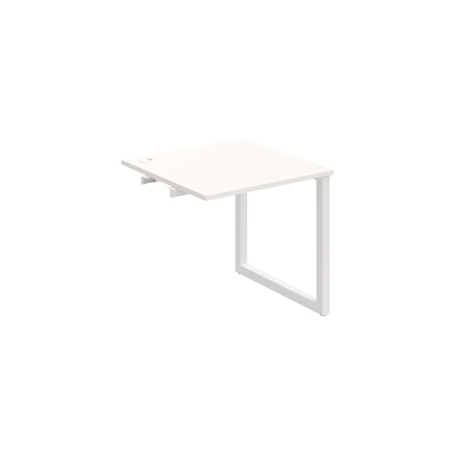 Work table UNI O, extendable. chain, 80x75.5x80 cm, white/white