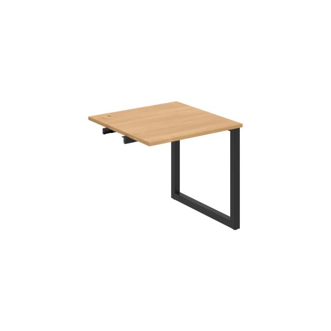 Work table UNI O, extendable. chain, 80x75.5x80 cm, oak/black