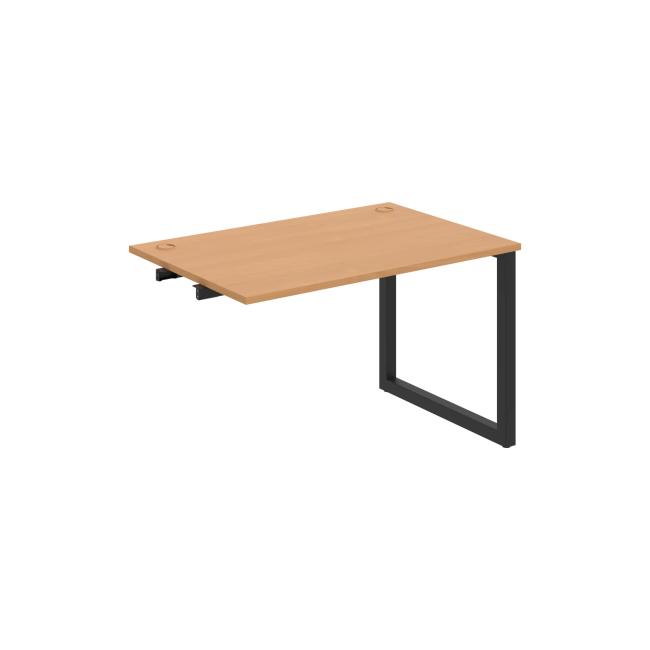 Work table UNI O, extendable. chain, 120x75.5x80 cm, beech/black