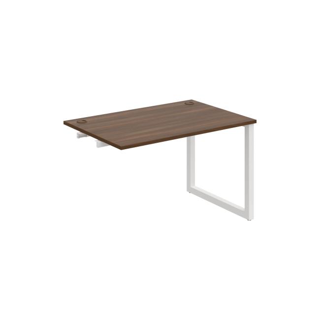 Work table UNI O, extendable. chain, 120x75.5x80 cm, walnut/white