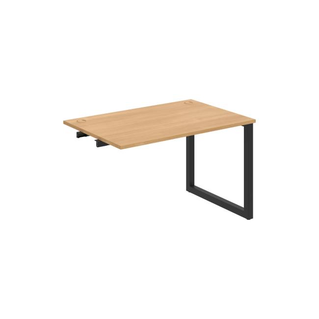 Work table UNI O, extendable. chain, 120x75.5x80 cm, oak/black