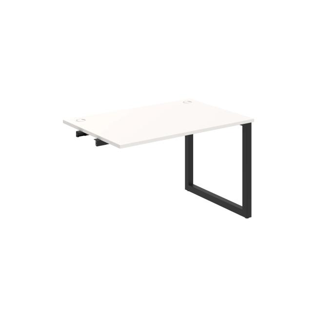 Work table UNI O, extendable. chain, 140x75.5x80 cm, white/black