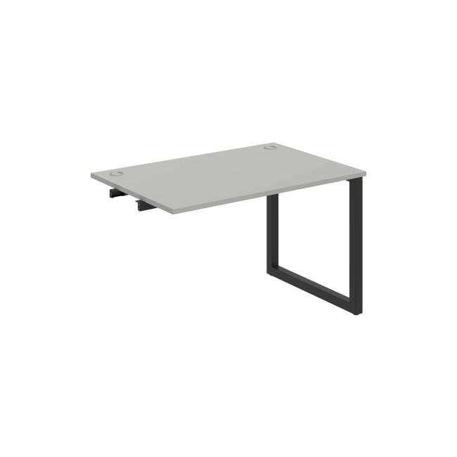 Work table UNI O, extendable. chain, 140x75.5x80 cm, grey/black
