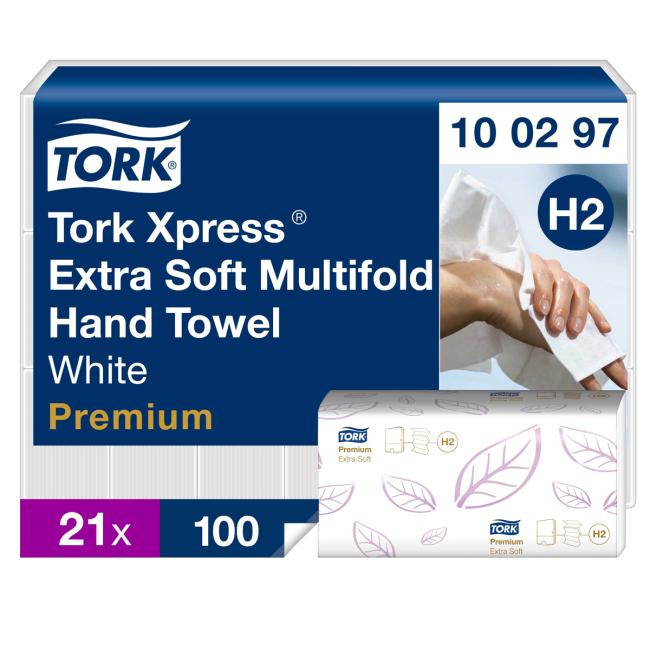 [HY100297] Paper towels folded ZZ 2-layer. TORK Xpress Multifold extra fine H2 (pack of 21)