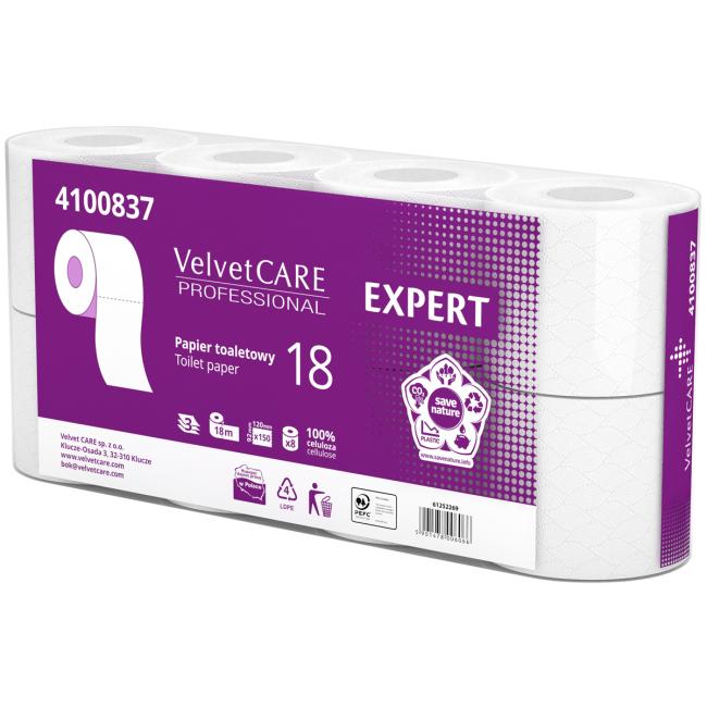 [HY100837] Toilet paper 3-layer VELVET CARE Expert 100% cellulose 18m (8 pcs)
