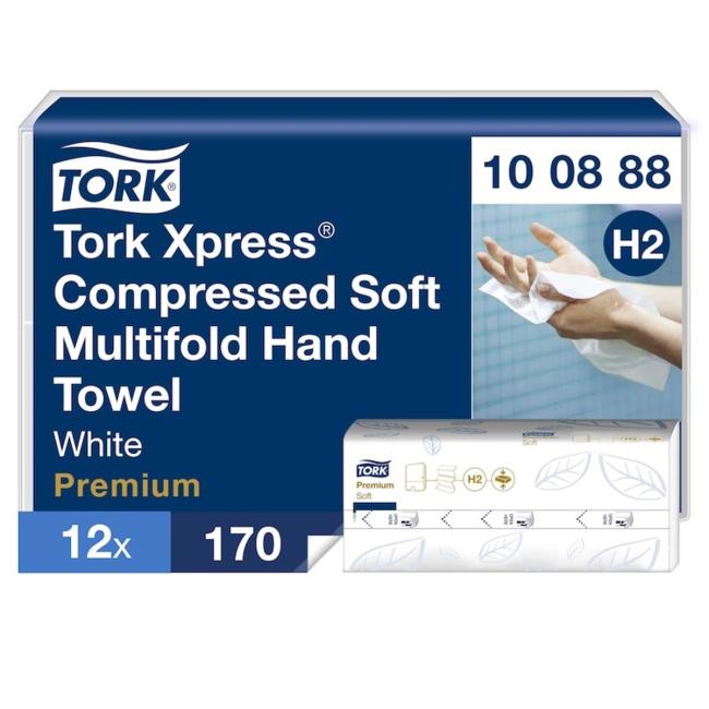 [HY100888] Paper towels folded ZZ 2-layer. TORK Xpress Multifold compressed fine H2 (12 pack x 170)