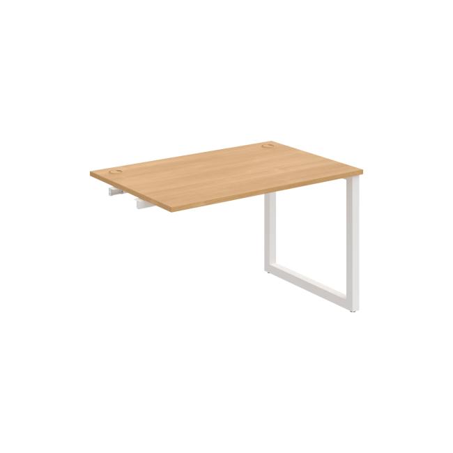 Work table UNI O, extendable. chain, 140x75.5x80 cm, oak/white