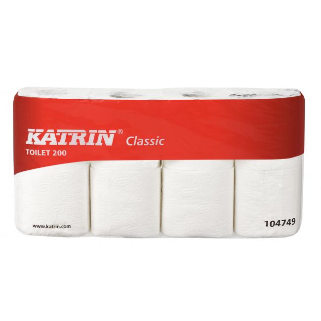 [HY104749] Toaletný papier 2-vrstvový KATRIN Classic Toilet 200, návin 23 m (8 ks)