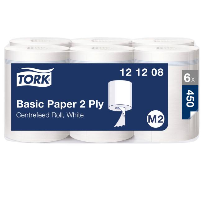 [HY121208] Paper towels in a roll with a center. by unwinding 2-layers. TORK M2, coil 121.5 m (6 pcs.)