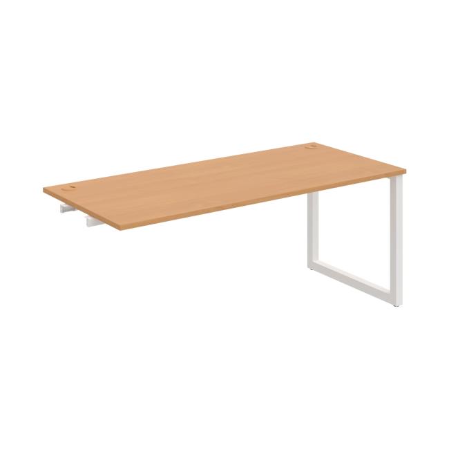 Work table UNI O, extendable. chain, 180x75.5x80 cm, beech/white