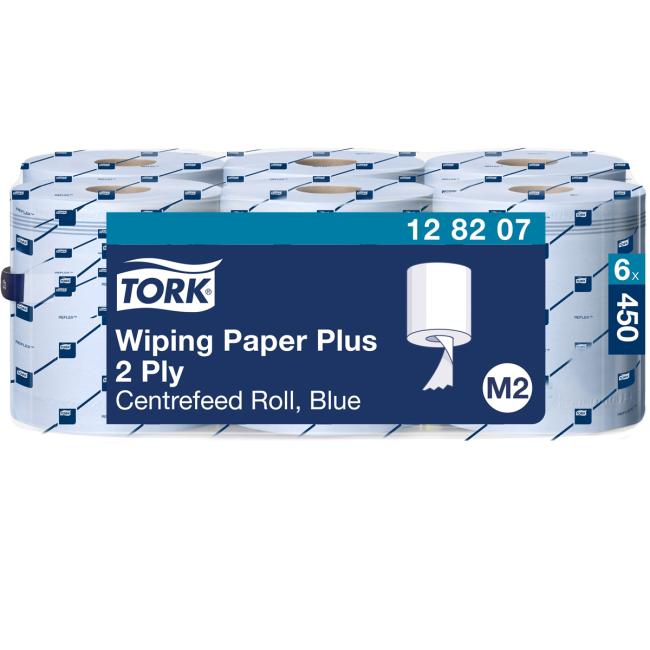 [HY128207] Paper towels in a roll with a center. by unwinding 2-layers. TORK Plus blue M2, reel 157.5 m (6 pcs.)