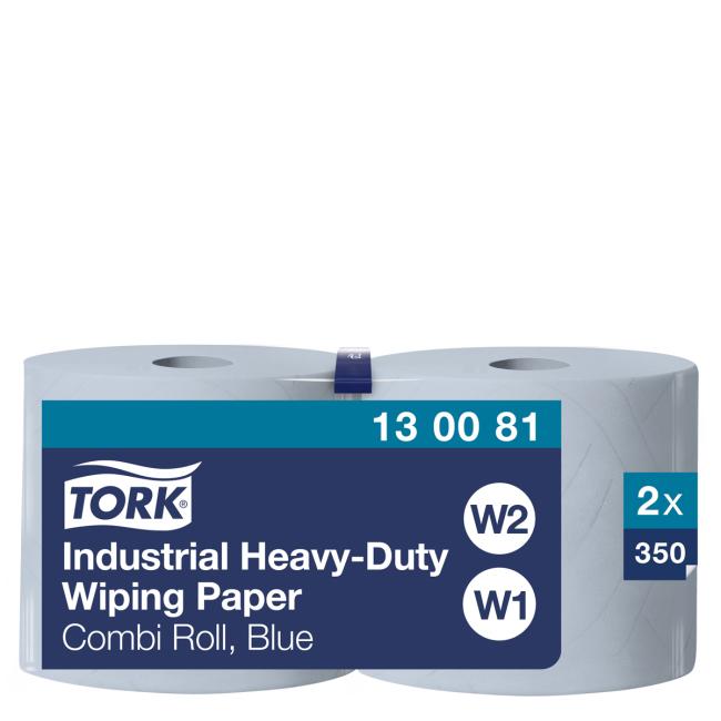Priemyselné utierky v 3-vrstvovej rolke.TORK Heavy Duty modrá W1/W2, rolka 119 m (2 ks)