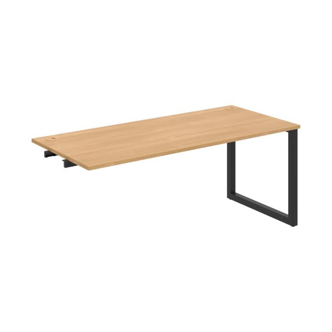 Work table UNI O, extendable. chain, 180x75.5x80 cm, oak/black