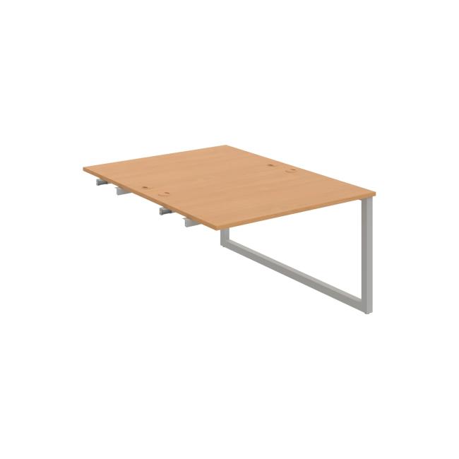 Work table UNI O, extendable. chain, 120x75.5x160 cm, beech/grey