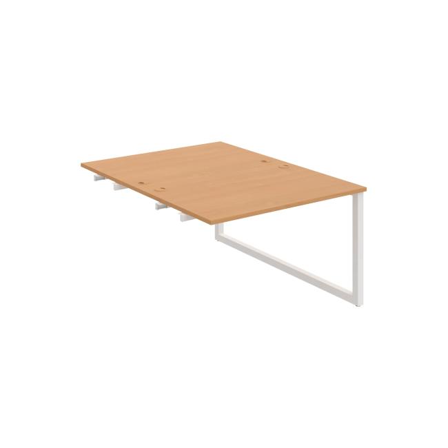 Work table UNI O, extendable. chain, 120x75.5x160 cm, beech/white